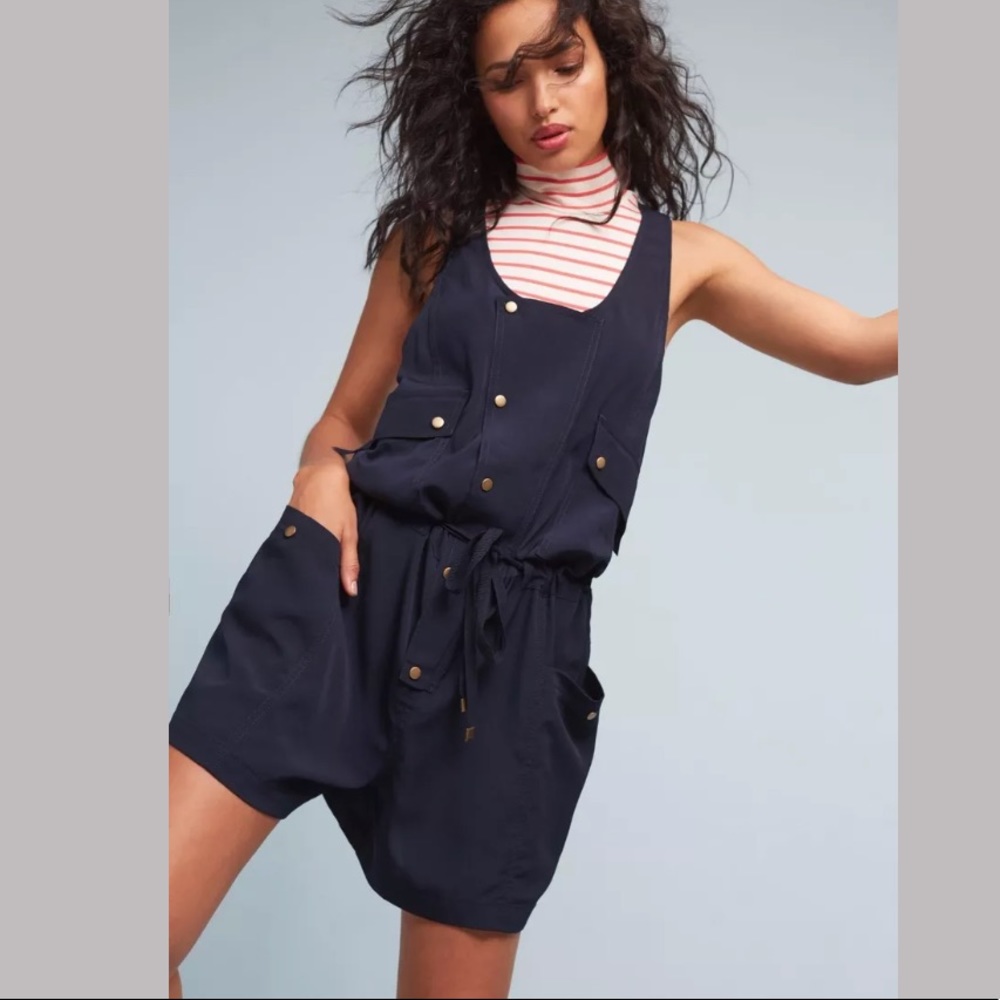 Anthropologie Navy Utility Romper
